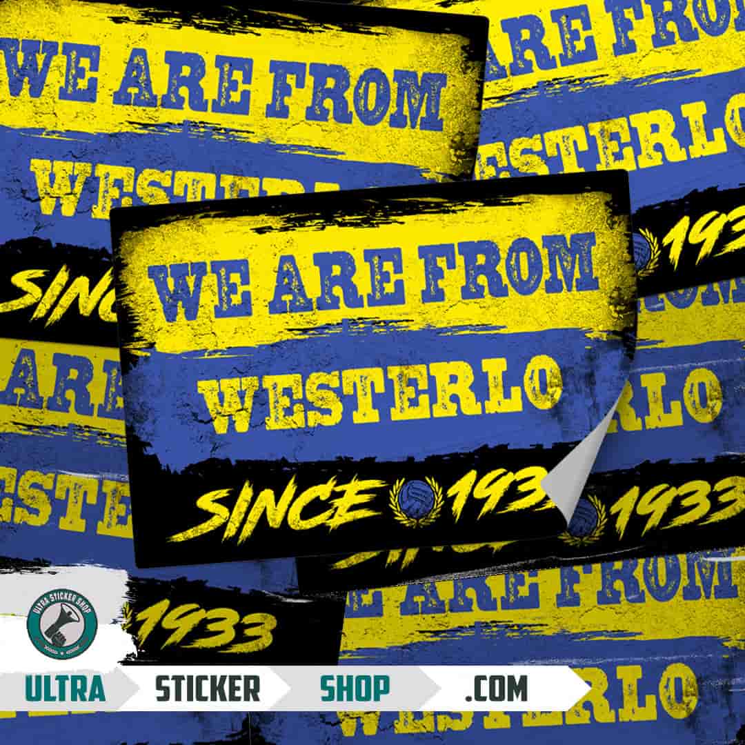 We are from Westerlo since 1933 Stickers