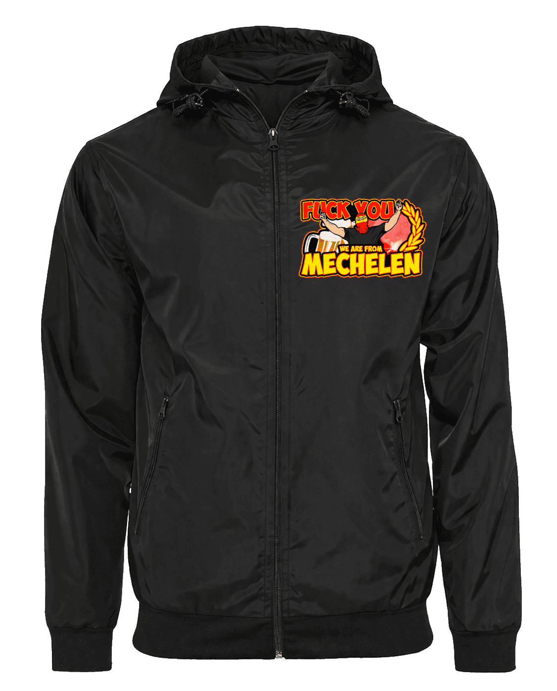 Fuck you we are from Mechelen Veste avec cagoule amovible