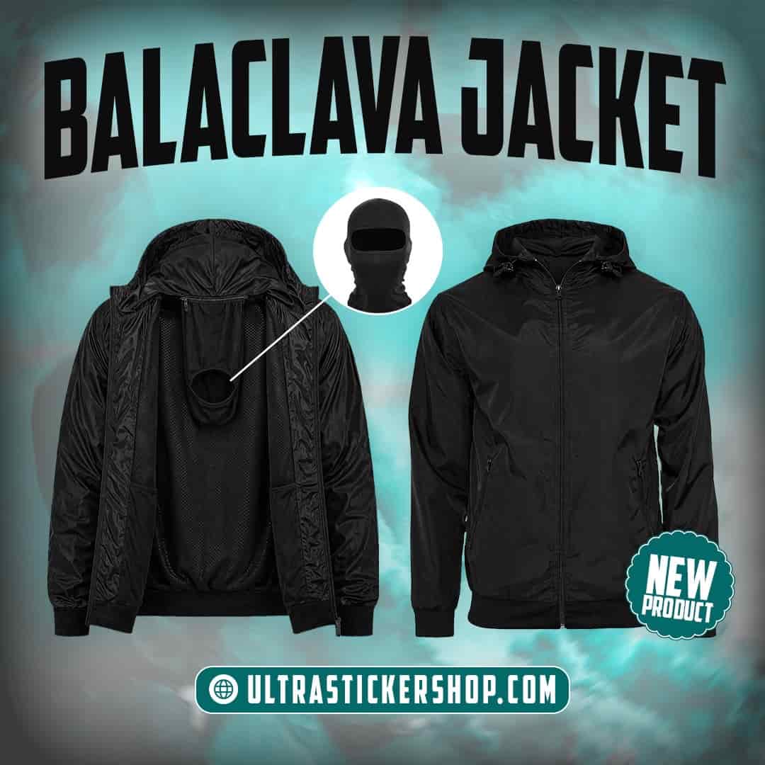 Black (no logo) Jas met afritsbare bivakmuts