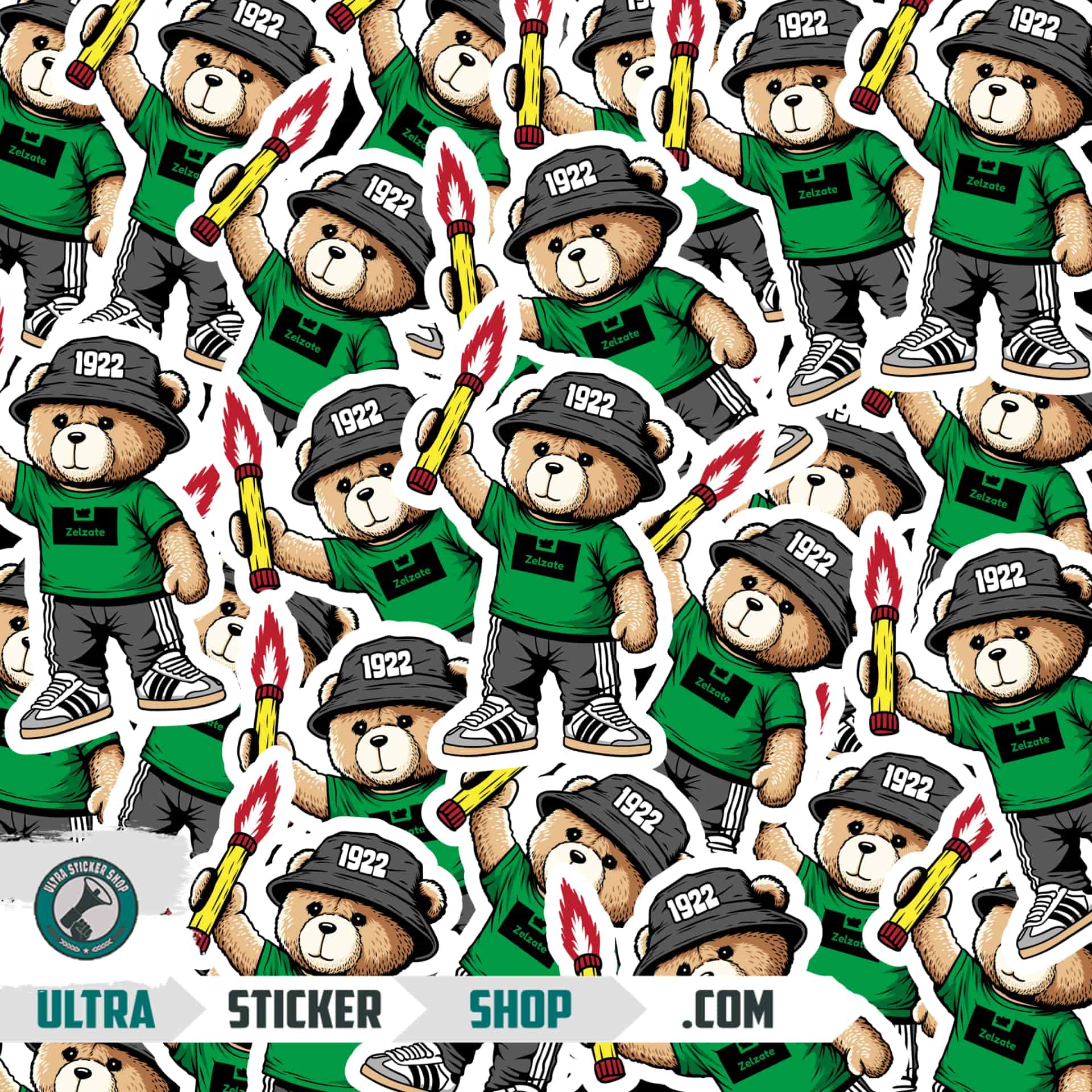 Zelzate 1922 bear Stickers