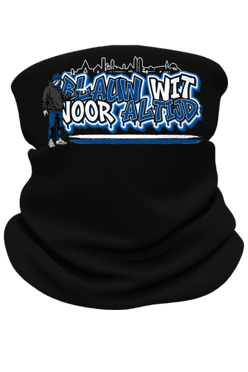 Blauw wit voor altijd Nekwarmer