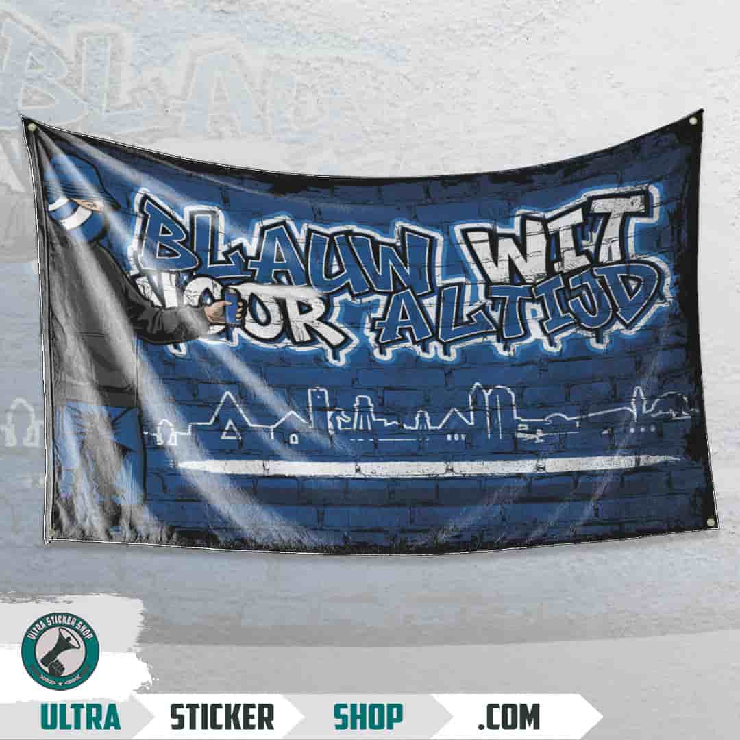 Blauw wit voor altijd Vlag