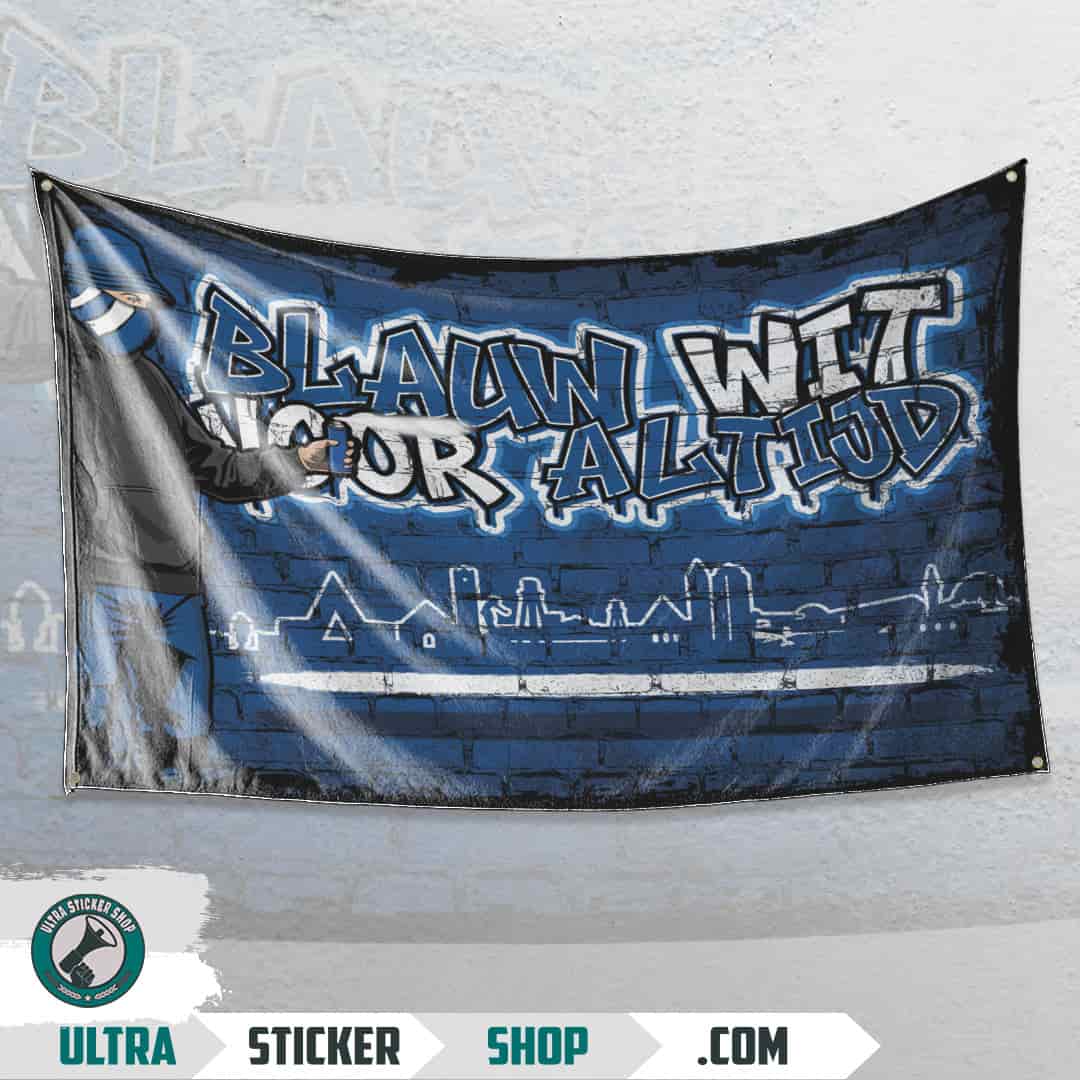 Blauw wit voor altijd Vlag
