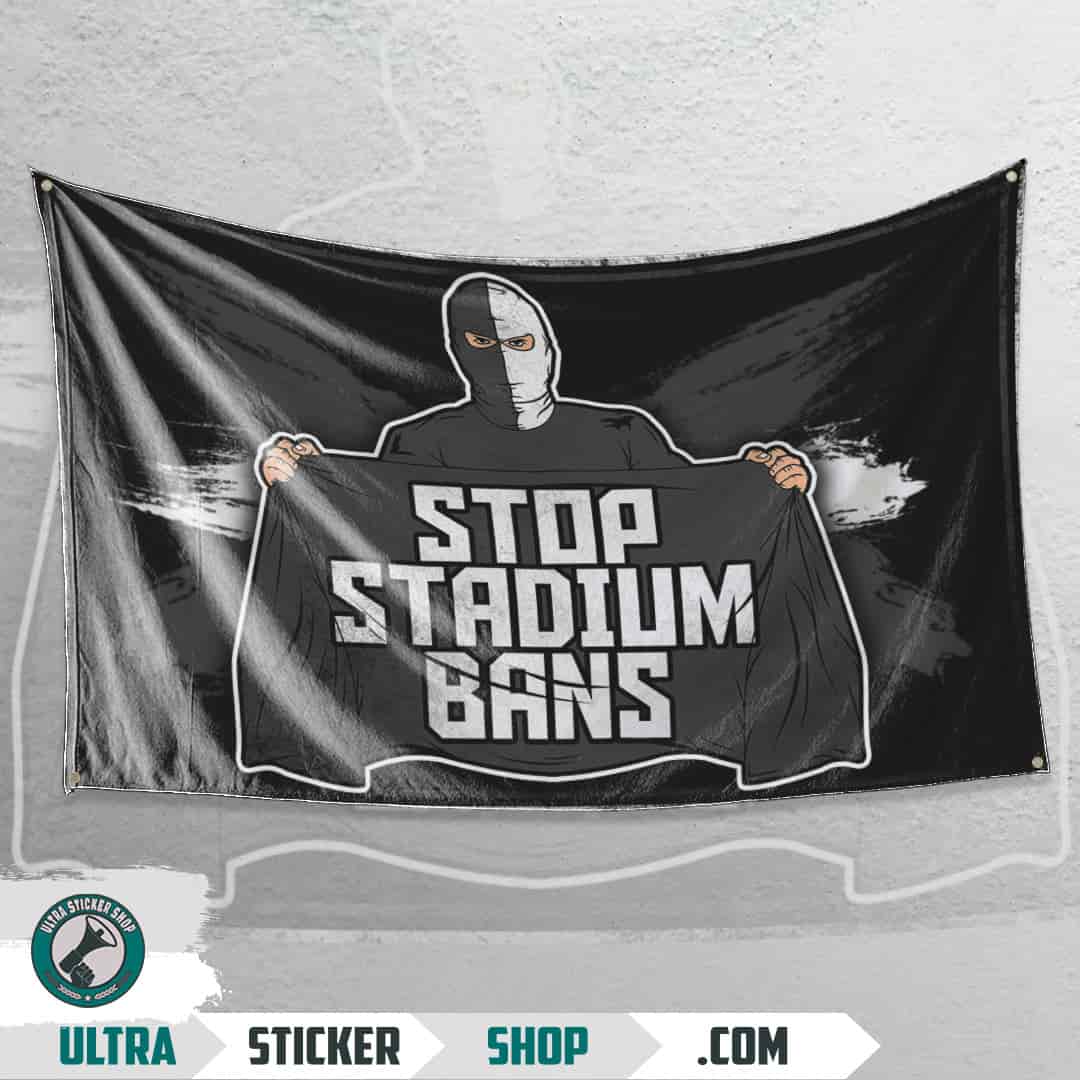 Stop stadium bans Vlag