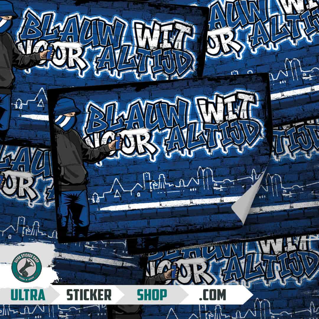 Blauw wit voor altijd Stickers