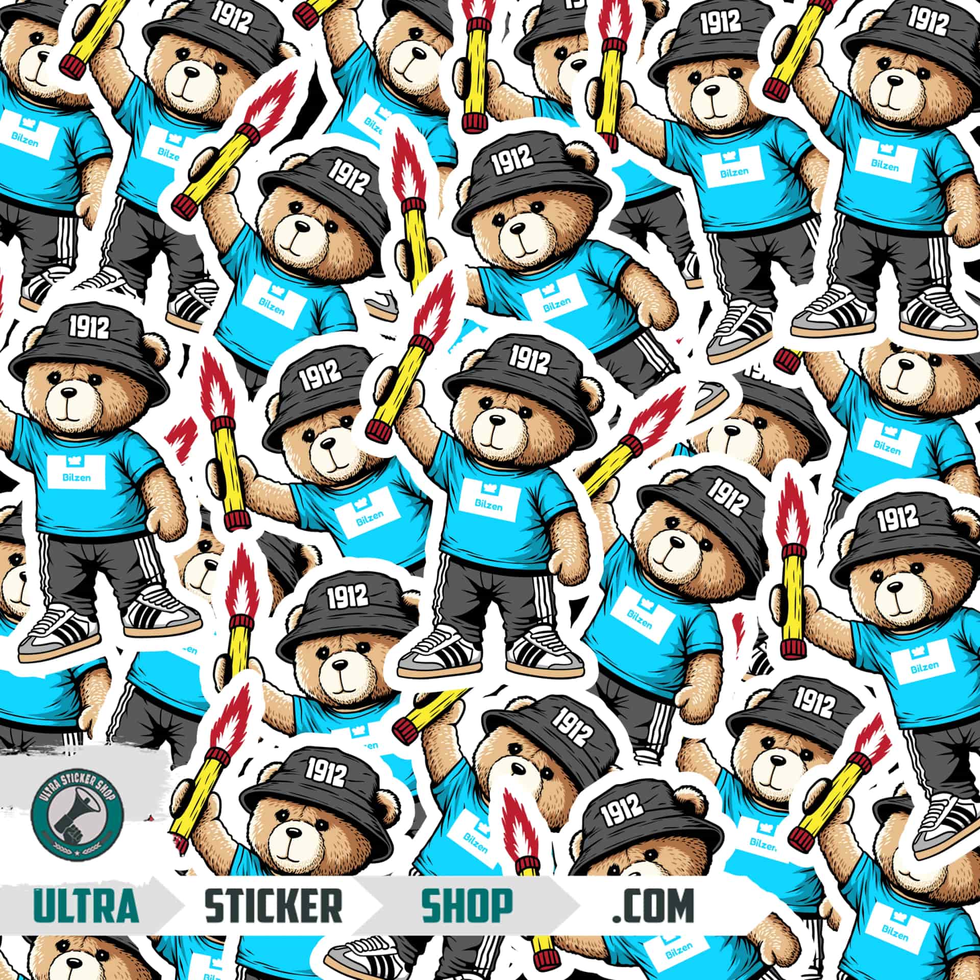 Bilzen 1912 bear Stickers