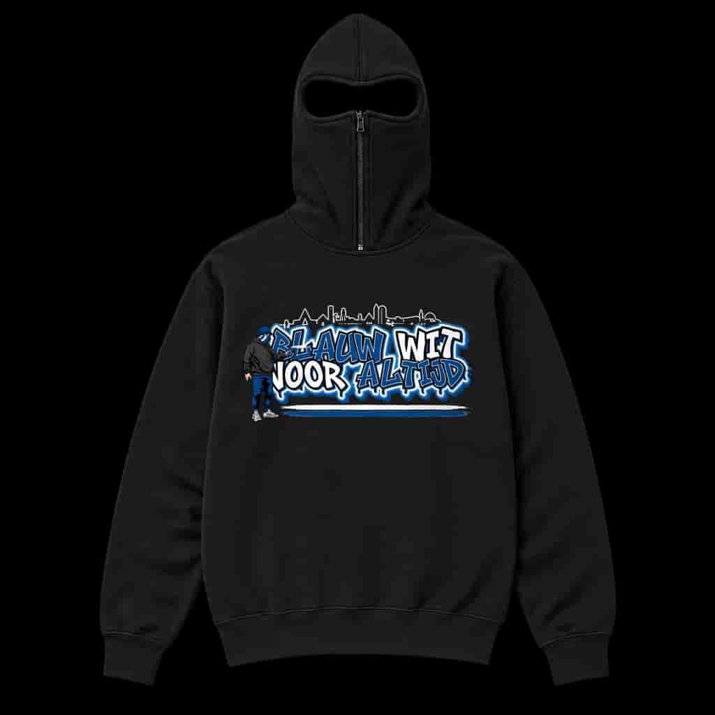 Blauw wit voor altijd Ninja Hoodie
