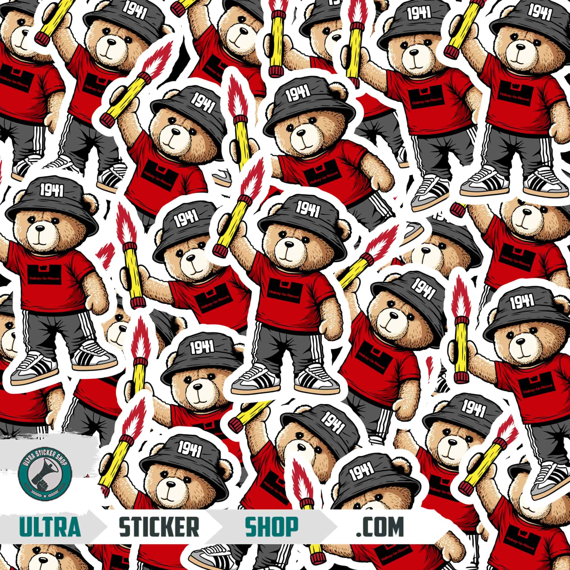 Habay-la-Neuve 1941 bear Stickers