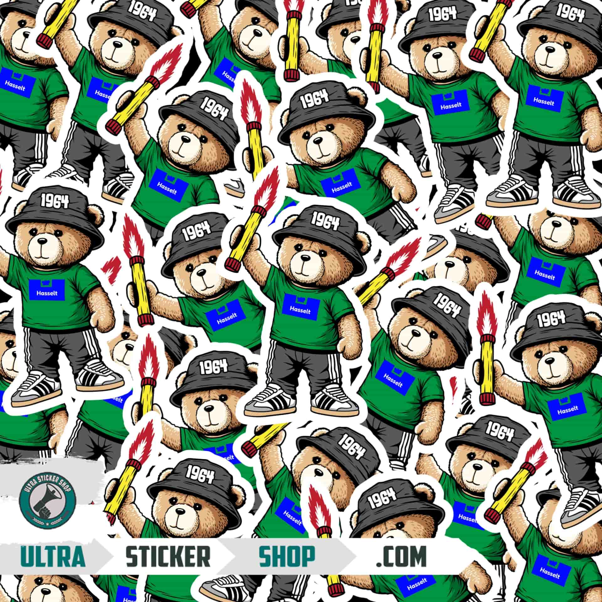 Hasselt 1964 bear Stickers