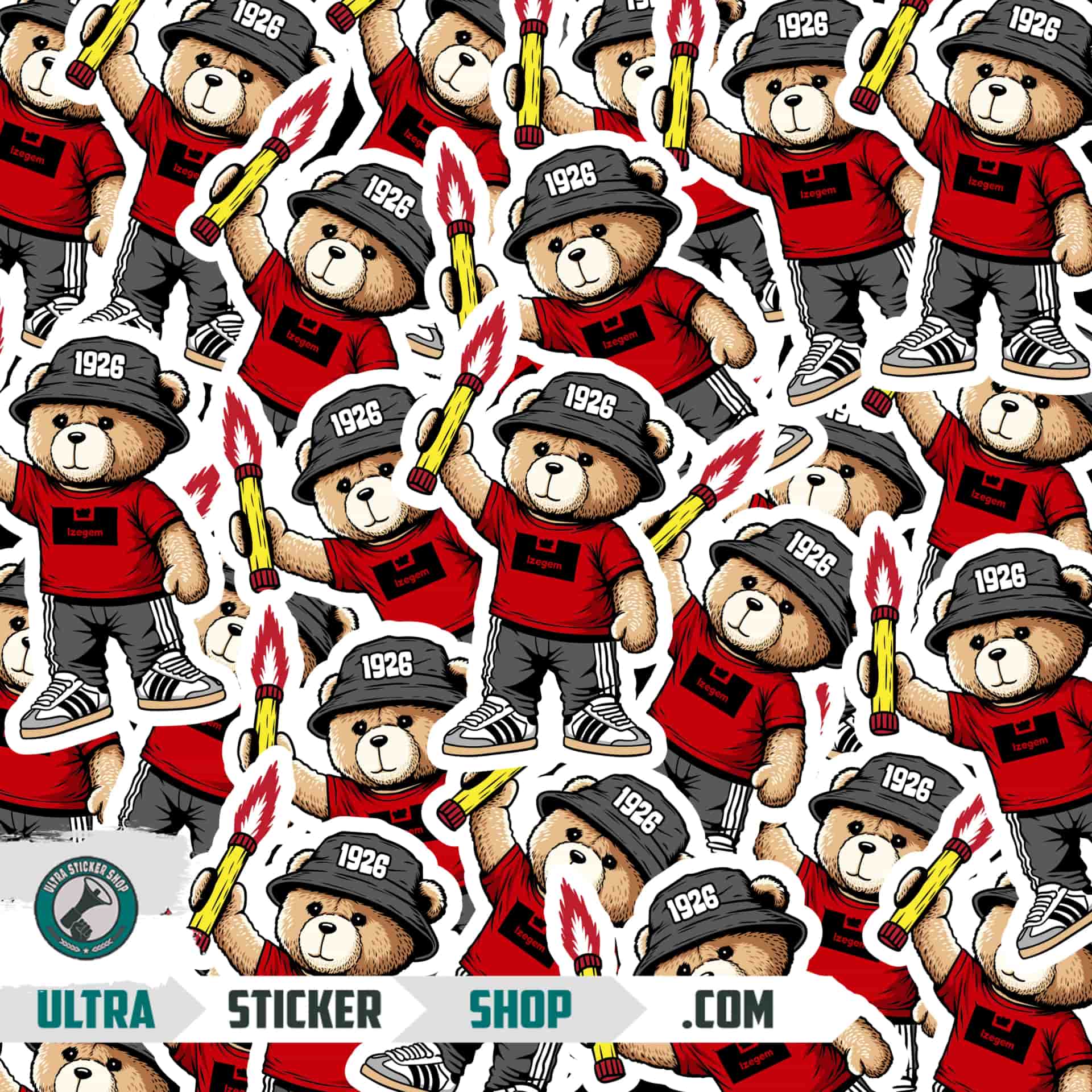 Izegem 1926 bear Stickers
