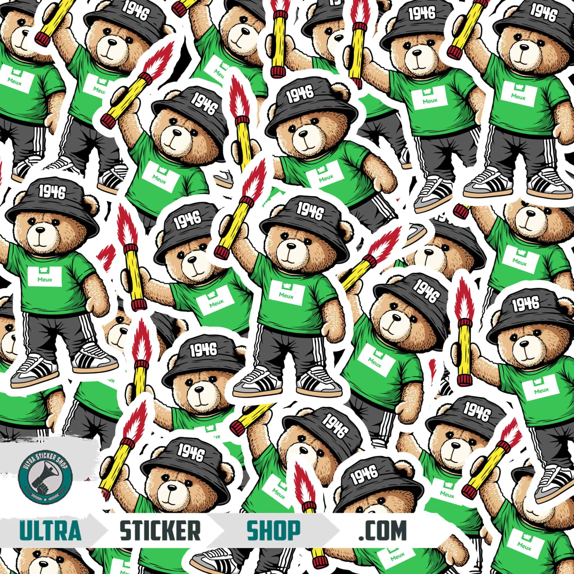 Meux 1946 bear Stickers
