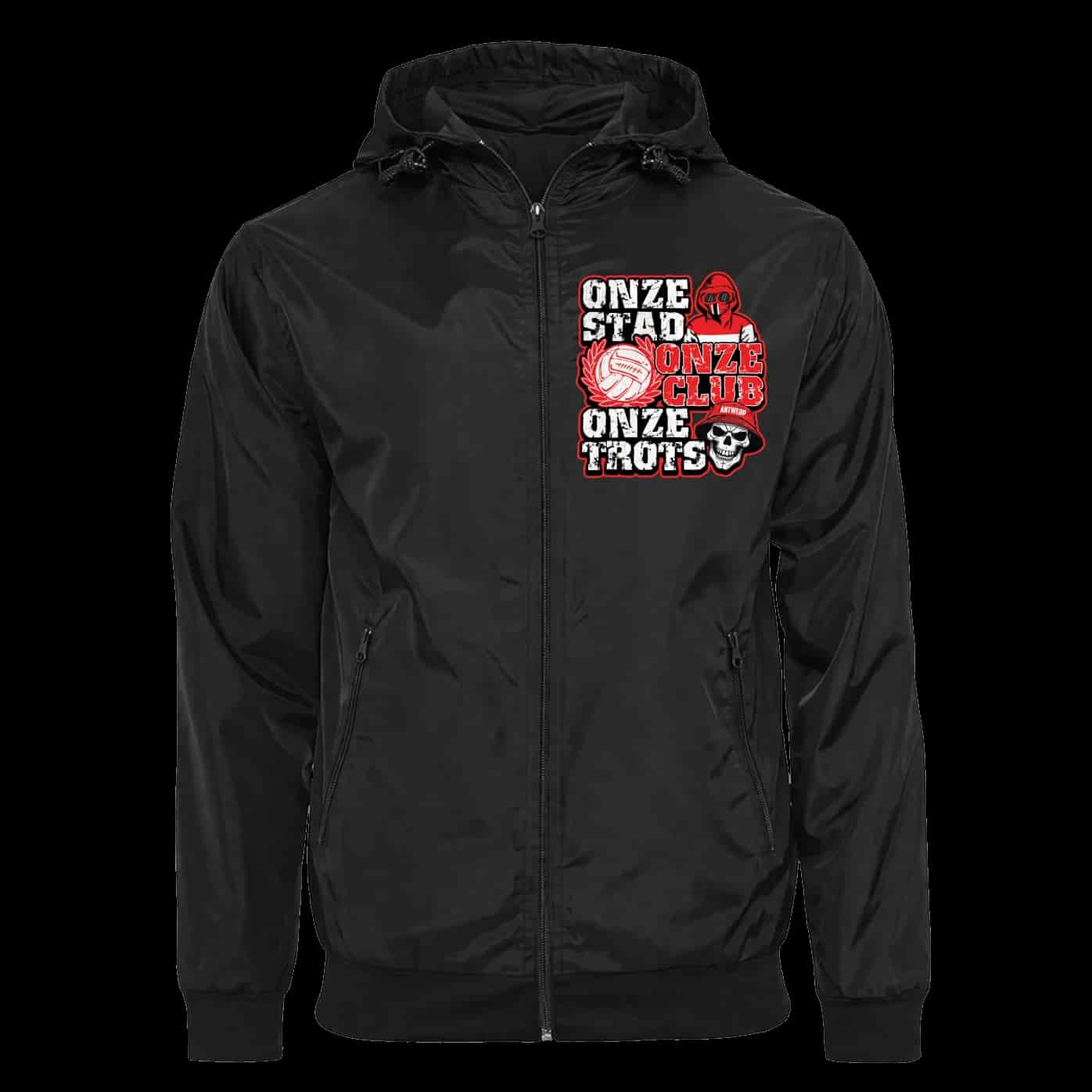 onze stad onze club onze trots Antwerp Veste avec cagoule amovible