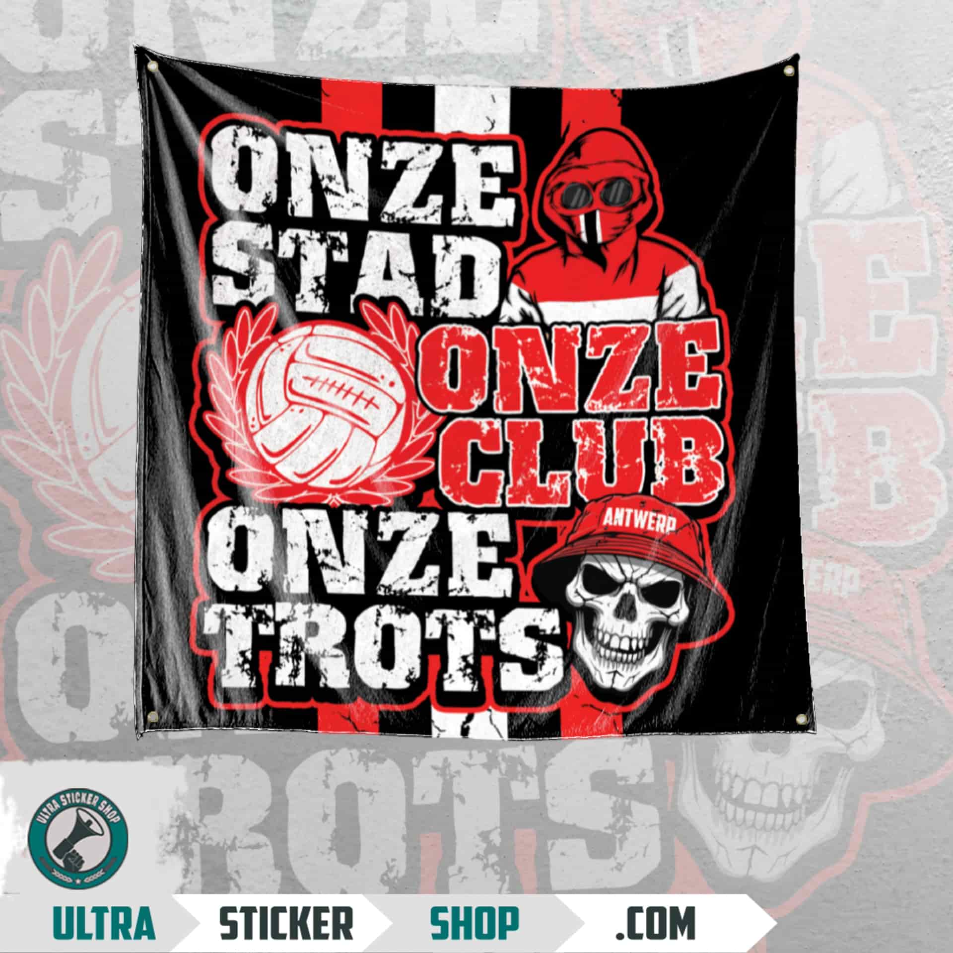 onze stad onze club onze trots Antwerp Drapeau